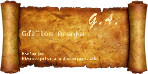 Gálos Aranka névjegykártya