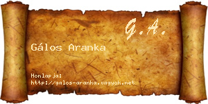 Gálos Aranka névjegykártya