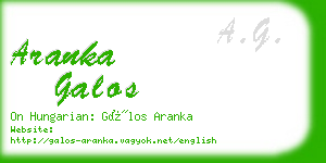 aranka galos business card